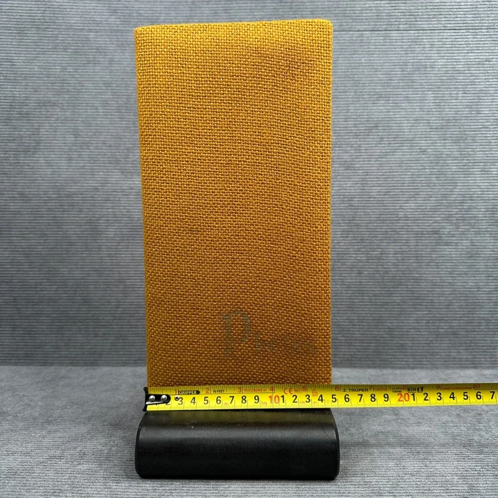 Phaidon Vintage Mustard Yellow Canvas 3-Ring Binder Organizer Slim 8x3.5